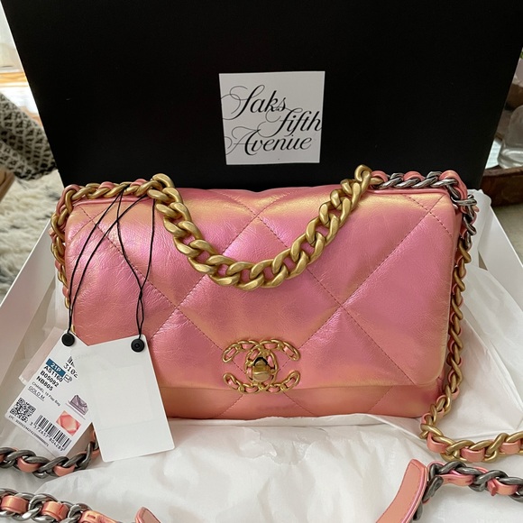 ❗️SOLD❗️Chanel 19 bag 21p pink iridescent small - Picture 2 of 15